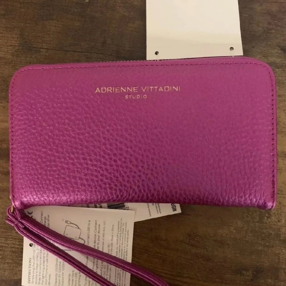 adrienne vittadini studio Charging Wallet With Rfid Protection